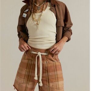 Free People / We The Free Moxie Printed Barrel Shorts NWT